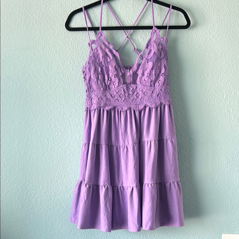 Lavender Lace Trim Sexy Sleep Dress Size 1X